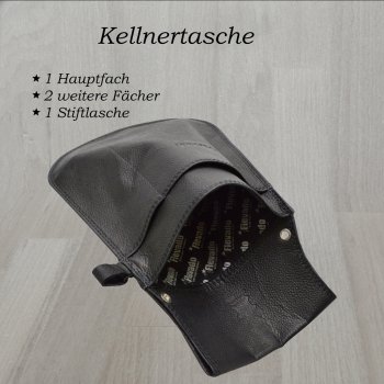 flevado Leder Gastronomie Kellner Halfter Tasche Colt Wild Tribes Only (Nappa Leder schwarz)